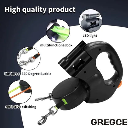 Dual Retractable Dog Leash - Fetch Pet Hub