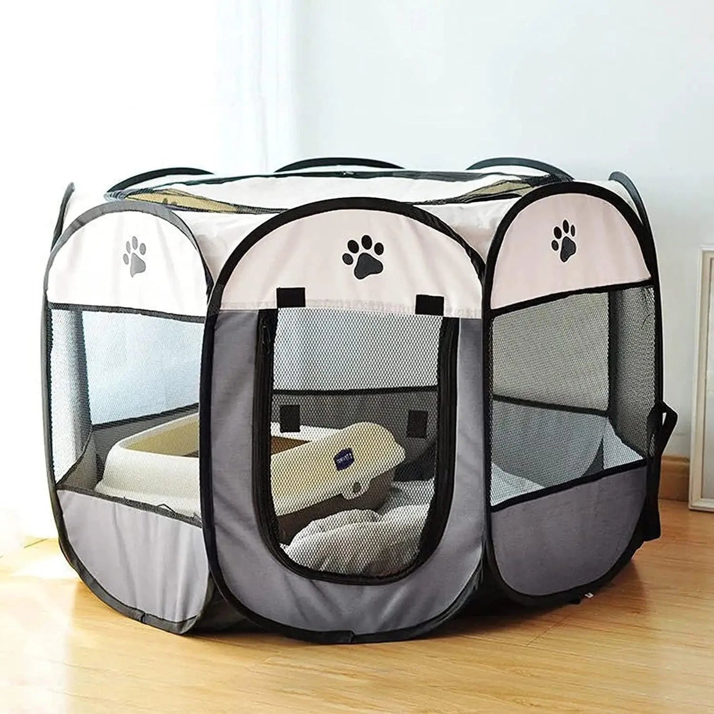 Foldable Octagonal Pet Cage - Fetch Pet Hub