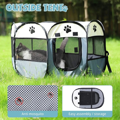 Foldable Octagonal Pet Cage - Fetch Pet Hub